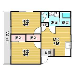御井コーポⅡの間取り