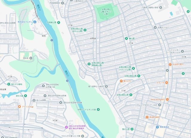 川西市水明台　第18期　新築一戸建ての地図
