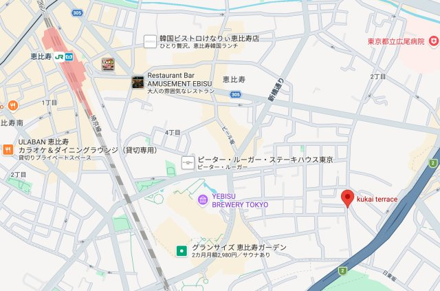 クーカイ・テラス恵比寿の地図
