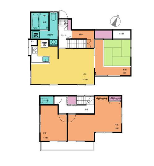 つくば市自由ケ丘　中古戸建の間取り