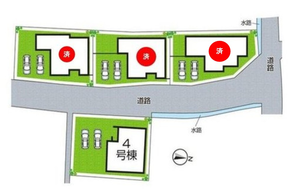揖保郡太子町東南　第3期　新築一戸建ての区画図|全4区画