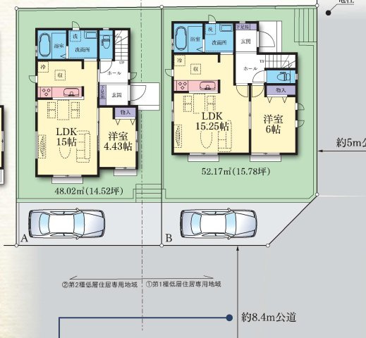 港南区日限山3丁目　新築戸建ての区画図