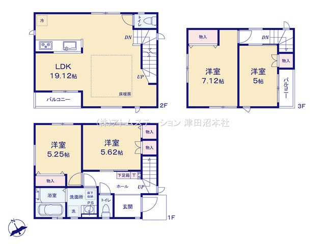 【間取り】 | アトムセレクト船橋市海神3丁目V　1号棟