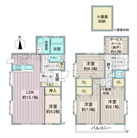 川越市霞ヶ関中古戸建の間取り