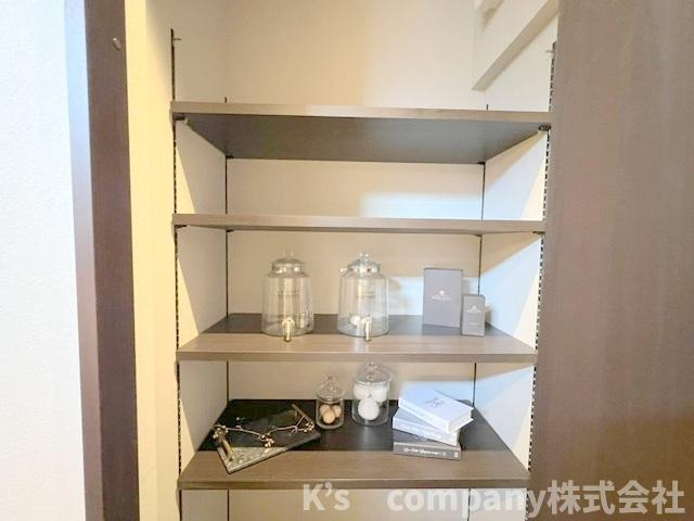 茅ヶ崎市浜竹3丁目　新築戸建の収納|脱衣所の収納スペース◇タオル類の保管に重宝します◇