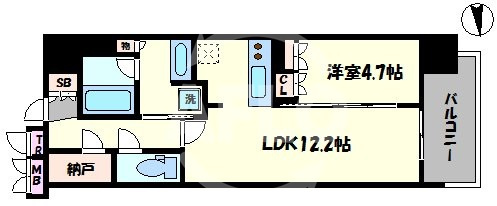 ブランズ北堀江プレイス　堀江小学校の間取り|ブランズ北堀江プレイス　間取り