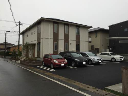 熊本市南区島町５丁目のアパートの玄関