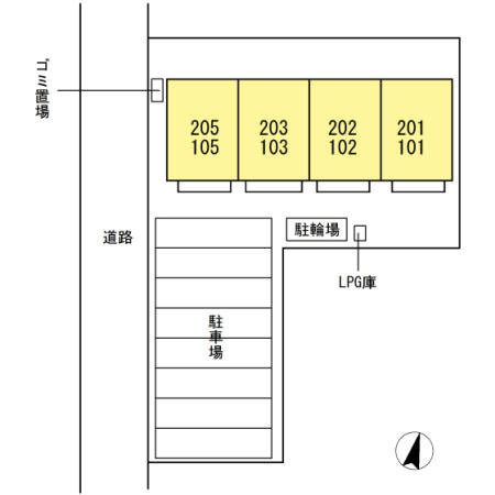 光陵館の区画図