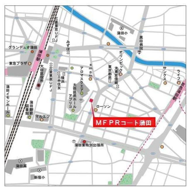 MFPRエムエフピーアールコート蒲田の地図