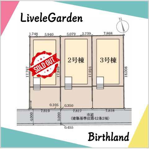 新築戸建・新築建売　郡山市亀田2丁目第2　桑野小・郡山第六中の区画図|駐車スペース2～3台可能です！（車種による）