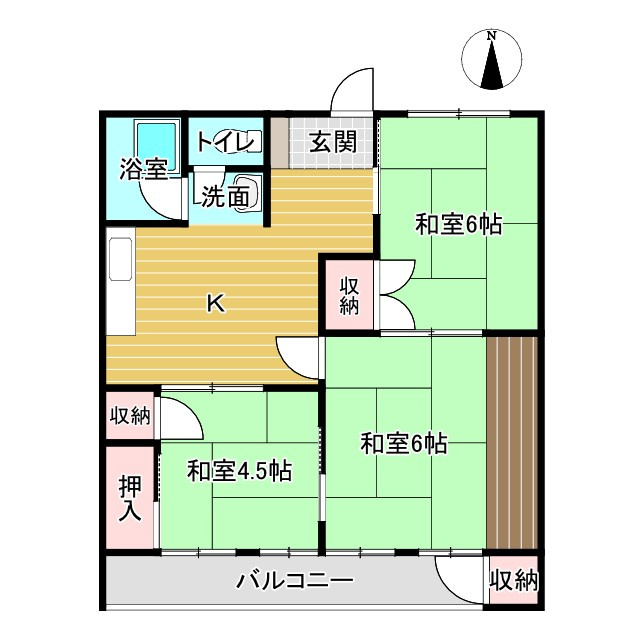 想定年間賃料　54万　想定利回り　21.6％　鉄筋コンクリート造の間取り