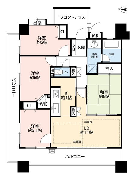 【間取り】 | コスモ長尾リバーフォルム☆仲介手数料無料☆