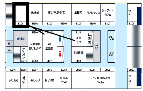 大阪市中央区船場中央２丁目の店舗一部の間取り