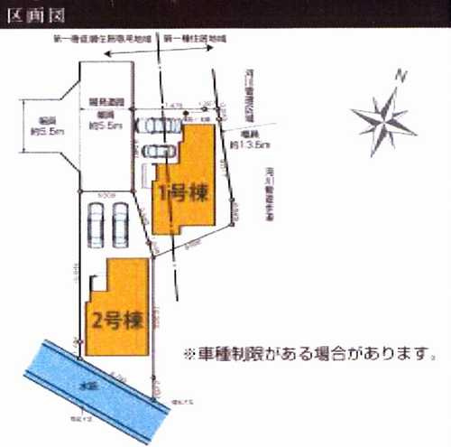 横浜市泉区新橋町2期　新築戸建全2棟　１号棟の区画図