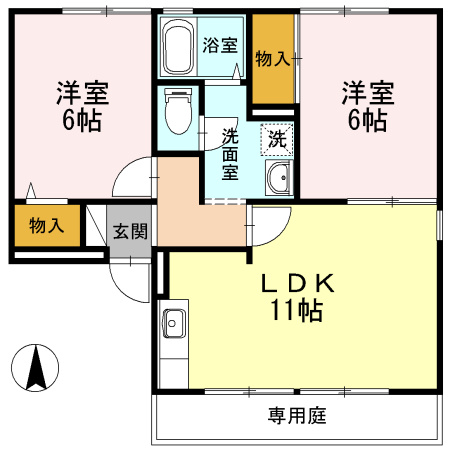 ロイヤルハイツ山上　B棟の間取り