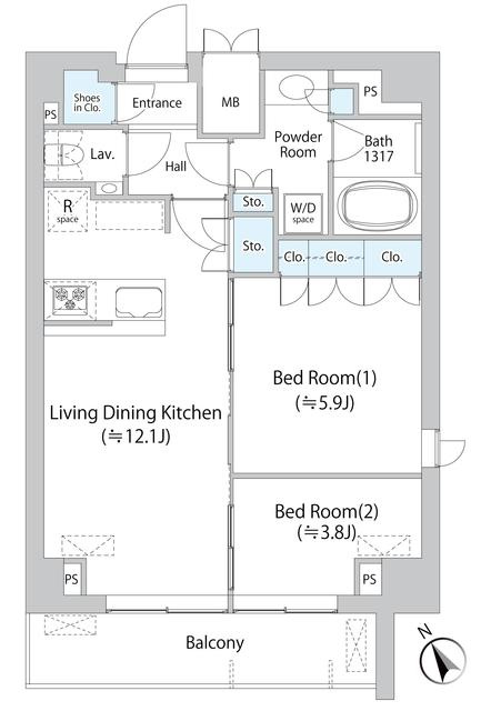 ミリアレジデンス浅草橋Ⅱの間取り