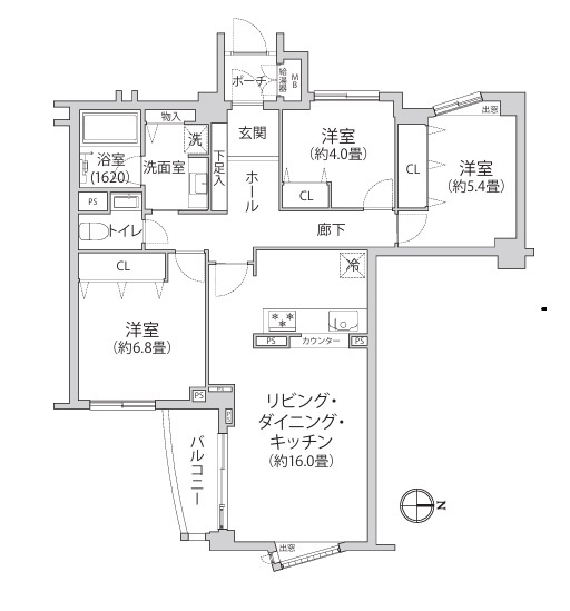 藤沢市鵠沼海岸2丁目　グランドメゾン鵠沼海岸の間取り|3LDK☆