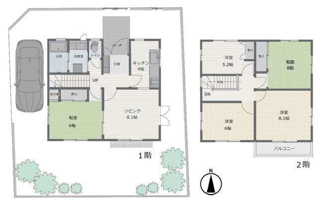 【間取り】 | 練馬区大泉学園町５丁目　中古戸建て | ご家族それぞれの個室が確保できる、ゆとりの5LDKプラン