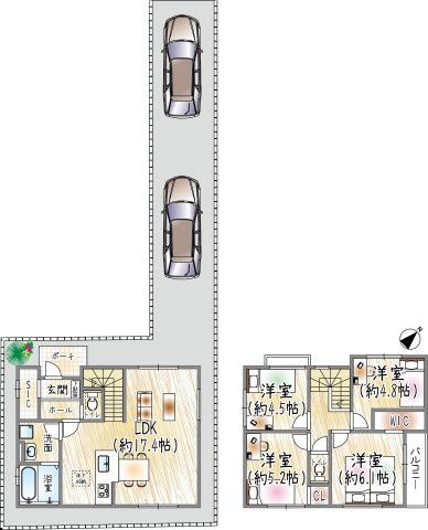 浜甲子園1丁目の間取り|2号棟