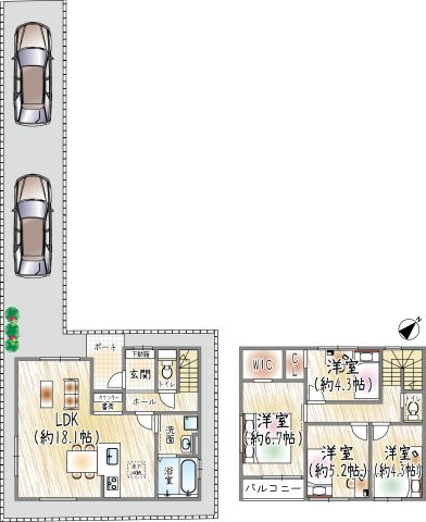 浜甲子園1丁目の間取り|3号棟