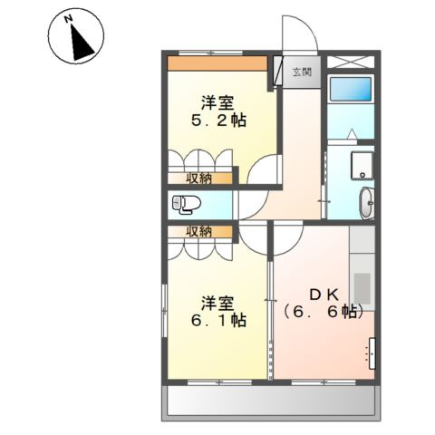 スカイヒルズ光　朝日の間取り