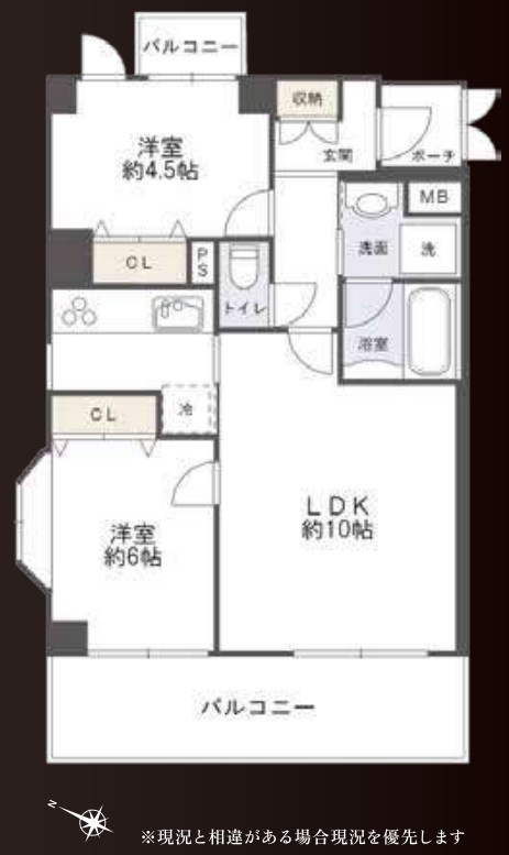 ジェイシティ南大塚の間取り|ジェイシティ南大塚：南西向き角部屋！全居室収納・窓が付いた２ＬＤＫリノベーション物件です！