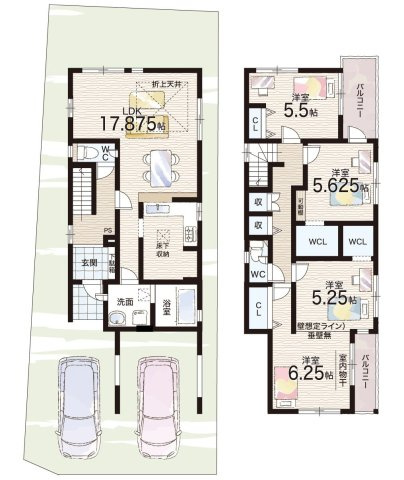 西宮市段上町　新築一戸建ての間取り|1号地