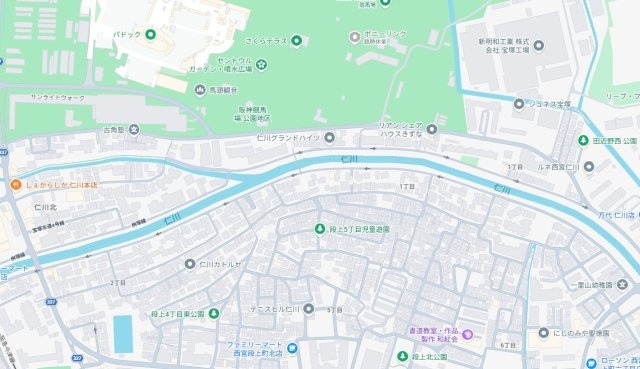 西宮市段上町　新築一戸建ての地図