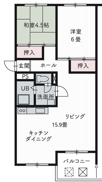 芦屋浜高層（若葉） 2号棟の間取り
