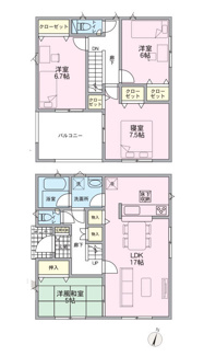 【間取り】 | 昭和町築地新居 新築戸建 イオンまで車4分 南側畑で日当良好 | 98.82ｍ2　４LDK　インナーバルコニー