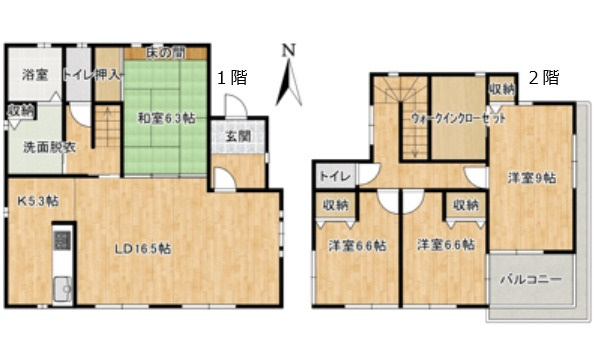 佐伯区河内南１丁目の間取り