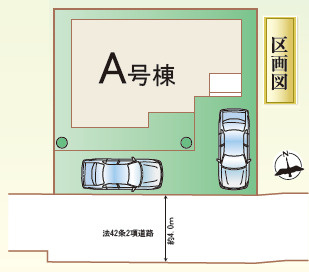 伊勢原市下落合　新築戸建　全1棟1号棟の区画図