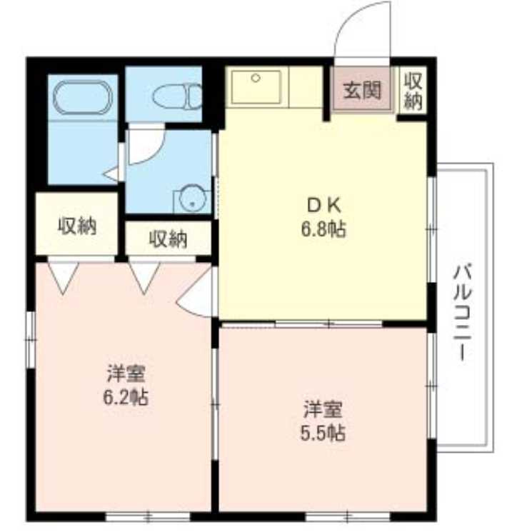 サニーコート　１フロア1住戸　追焚　独立洗面台の間取り