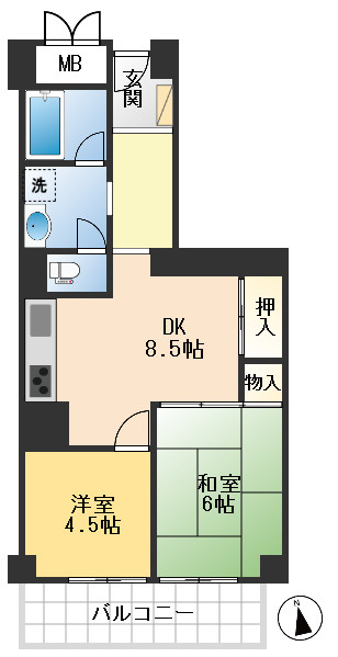 メゾンドール千里泉ケ丘　1号館の間取り