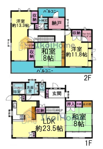 神戸市西区学園東町7丁目の間取り|●年中無休：当日予約可●2面バルコニーで通風採光良好！LDKは広々約23.5帖ございます♪