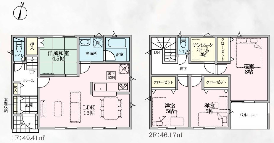 吉見町東野第22　の間取り|２号棟間取り図