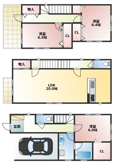 【間取り】 | ファミリエ如是A棟