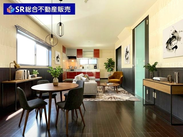 池島町2丁目中古戸建の居間・リビング|リビングは広々14帖♪ご家族でゆったりとお過ごしいただけます！（家具はCGによるイメージです。）