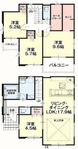 リガーレ宇都宮市針ヶ谷8期の間取り|南向きで陽当たりの良い間取りです