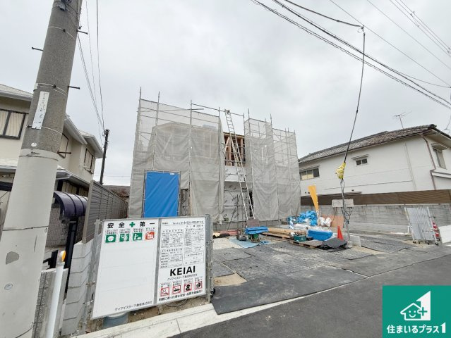 堺市西区浜寺諏訪森町東　第1期　新築一戸建ての外観|周辺は落ち着いた街並みの住宅地！子育てがしやすい住環境です！まだ未完成ですが、現地でしかわからない事もございます。是非一度ご覧ください。