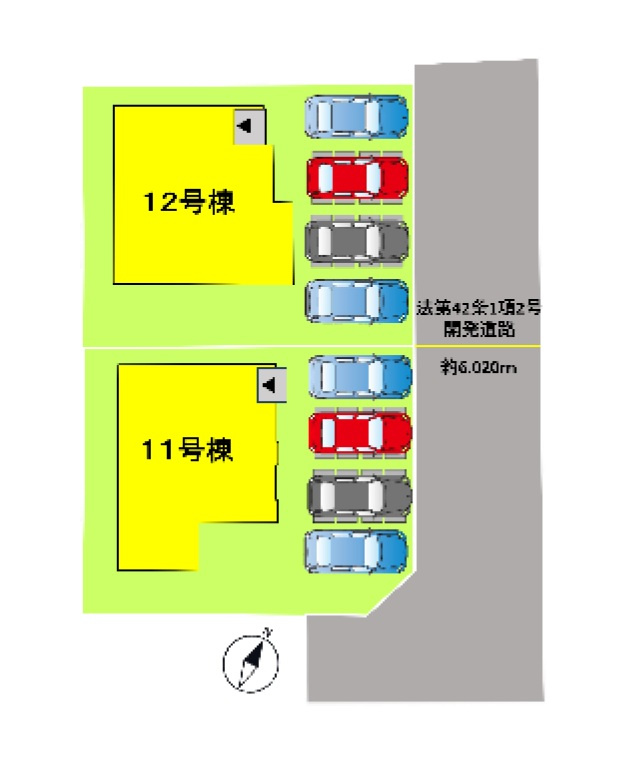 宇土市岩小曽町第3-2棟（12号棟）　の区画図|配置図（12号棟）