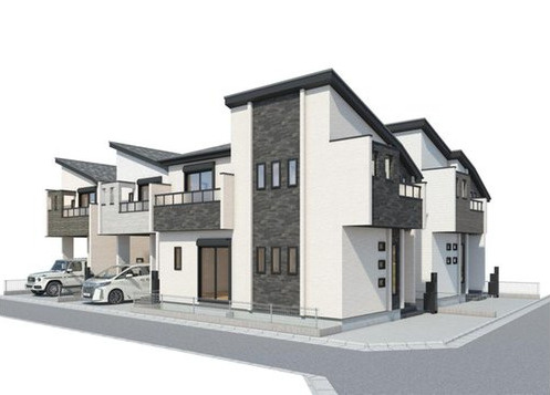 練馬区下石神井4丁目　東南角地×南道路　駅チカ限定4棟の外観パース