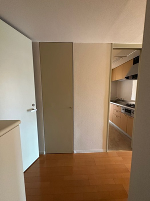 【玄関】 | ベルフォーレ新百合ヶ丘 | 玄関から室内への景観です！左手に洗面所、右手にリビングダイニングキッチンがあります♪