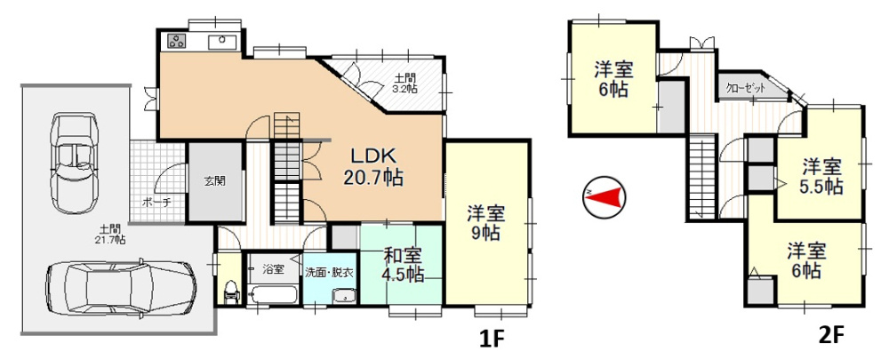 新発田市富塚町2丁目の間取り|※現況と間取図が異なる場合は現況を優先させていただきます