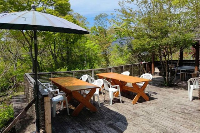 山中湖ホテルの中庭