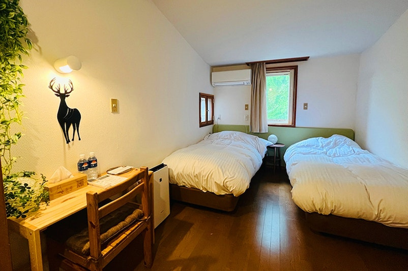 山中湖ホテルの寝室