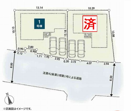 【区画図】 | 【仲介手数料０円】相模原市第3緑区町屋　新築一戸建て　1号棟　全2棟 | 相模原市第3緑区町屋　新築一戸建て　1号棟　全2棟