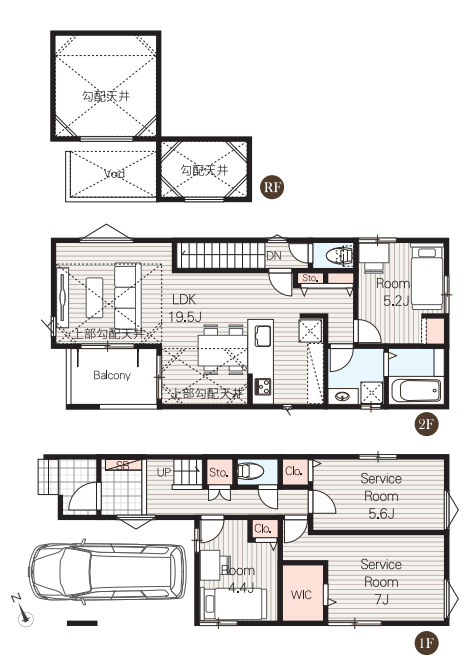 さいたま市大宮区天沼町21043②　新築一戸建て　01の間取り|【全2棟・1号棟】さいたま市大宮区天沼町21043②　新築一戸建て　01・2SLDK・土地面積83.43m2・建物面積111.79m2
