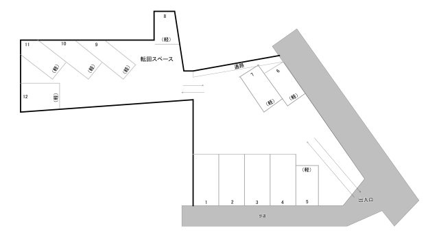 二中前パーキングの区画図