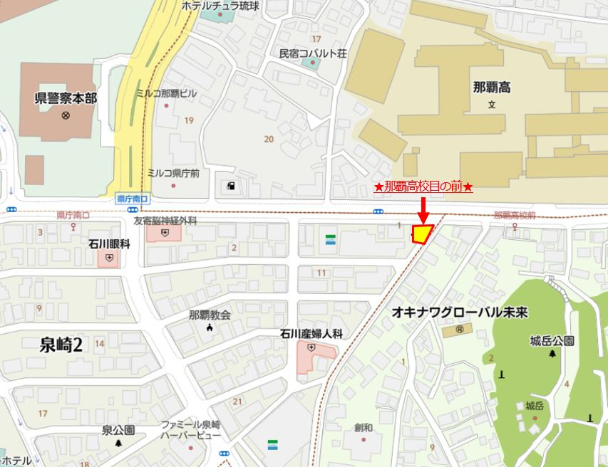 二中前パーキングの地図